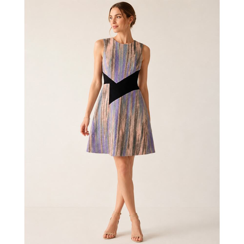 Prabal Gurung Silk Blend Dress 6 Small Lavender Gray Sleeveless Knee Length